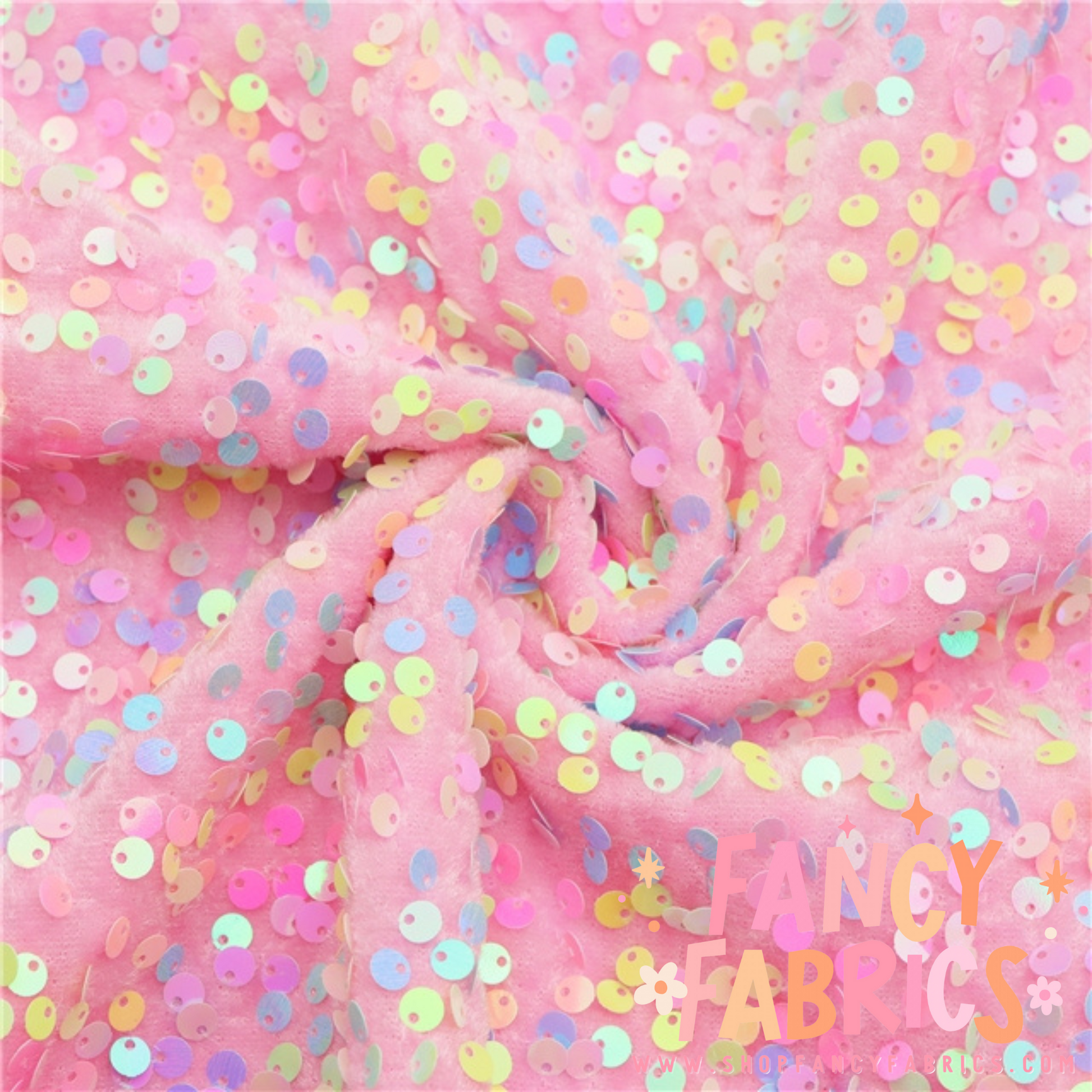 Pink Pastel | Stretch Sequin Velvet | Ready To Ship