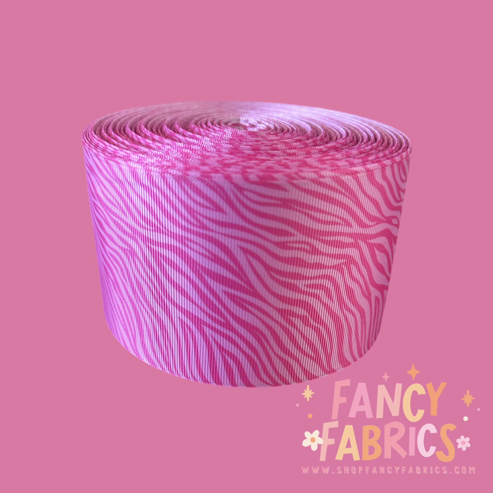 Pink Zebra 3" single sided ribbon
