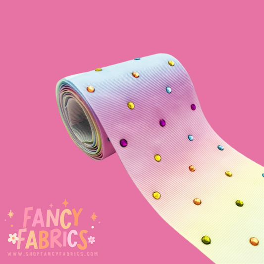 Rainbow Gems 3" single sided ribbon