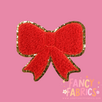 Red Glitter Bow | Iron On Patch