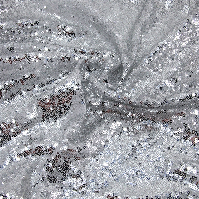 Silver | Stretch Sequin Mesh | Ready To Ship