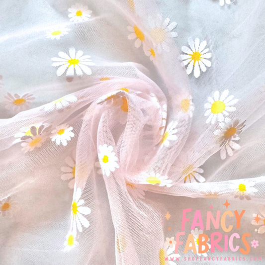 Stamped Daisy (Soft Pink) Mesh Ready to Ship