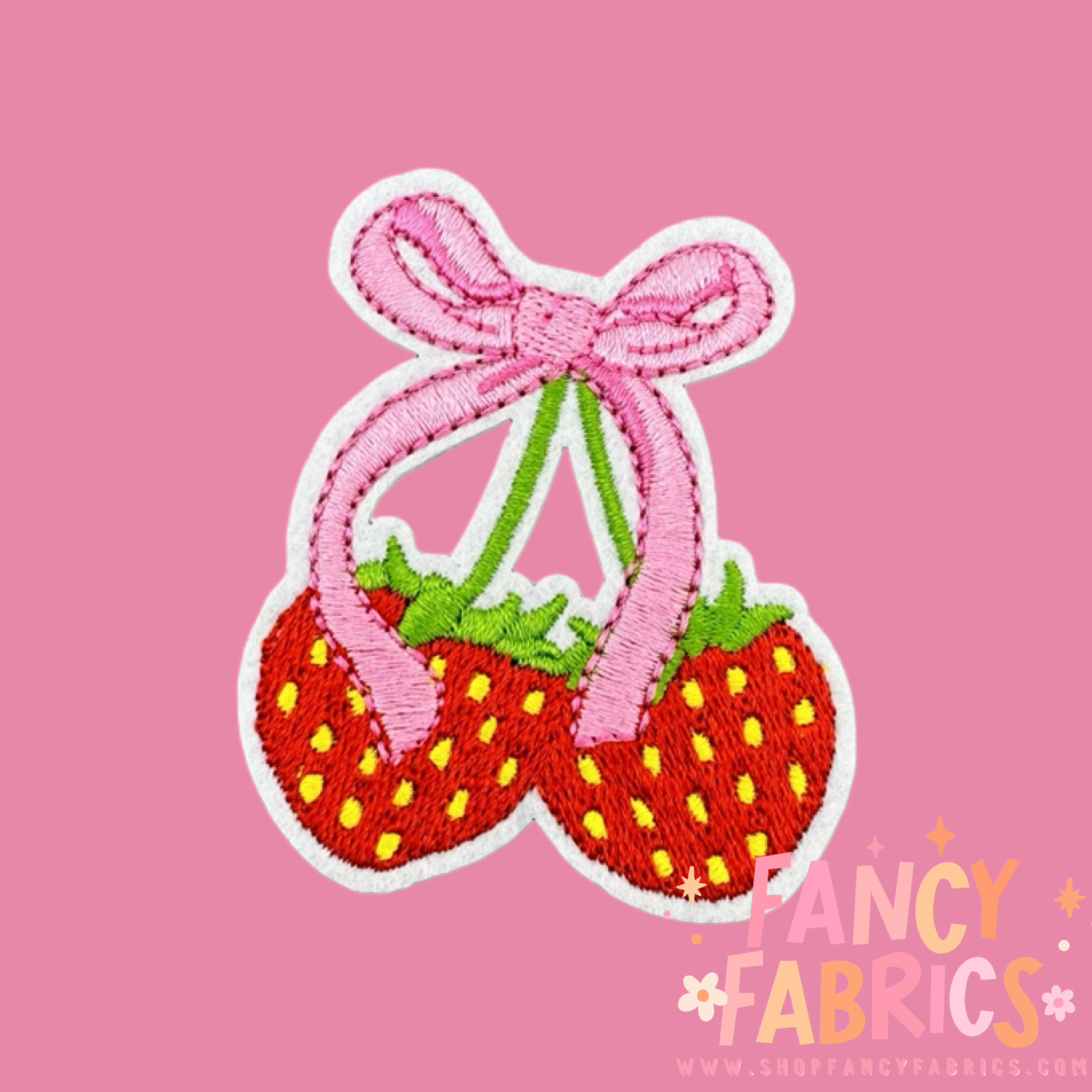 Strawberry Bow | Iron On Patch | Ready To Ship