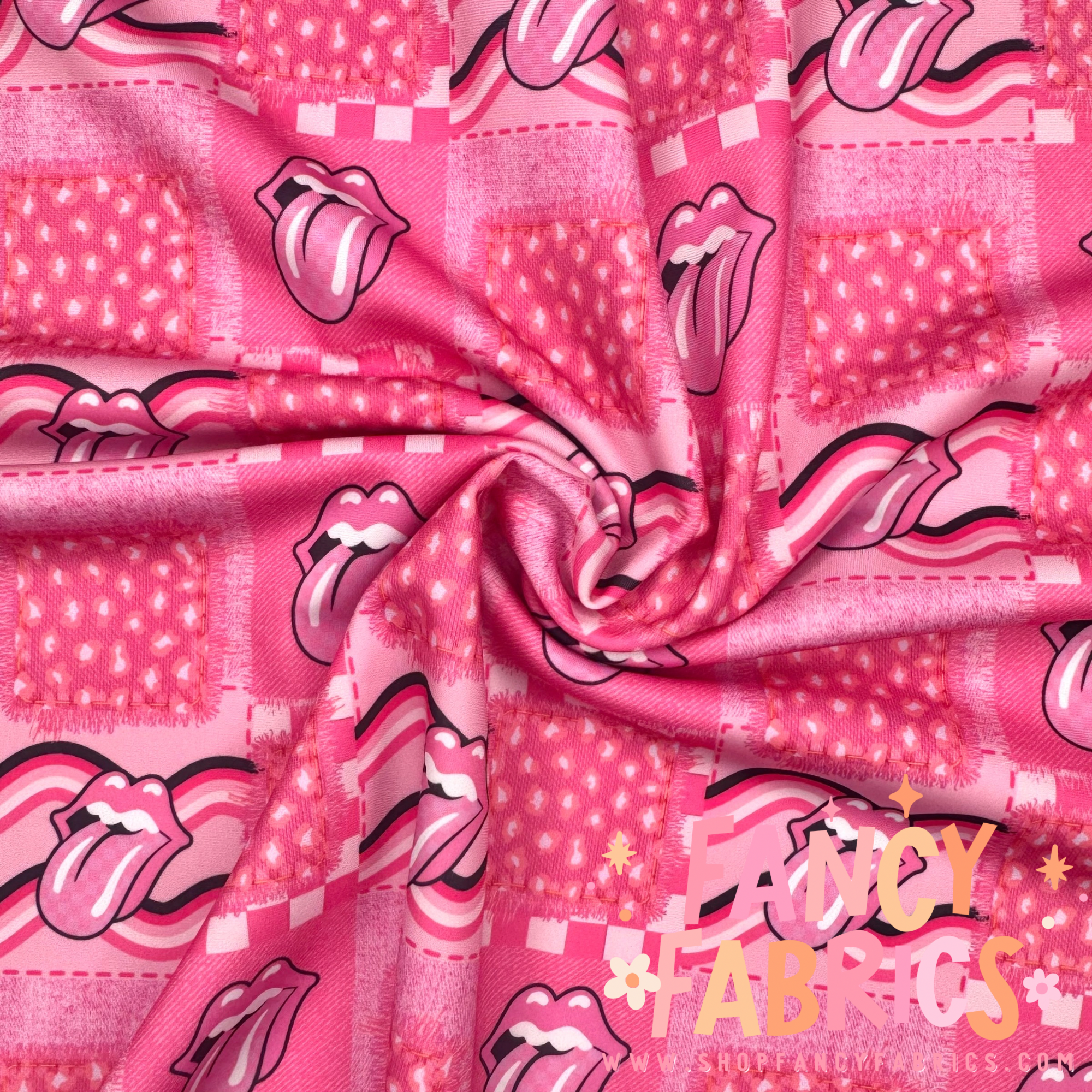 Tongue Patches swim fabric ready to ship