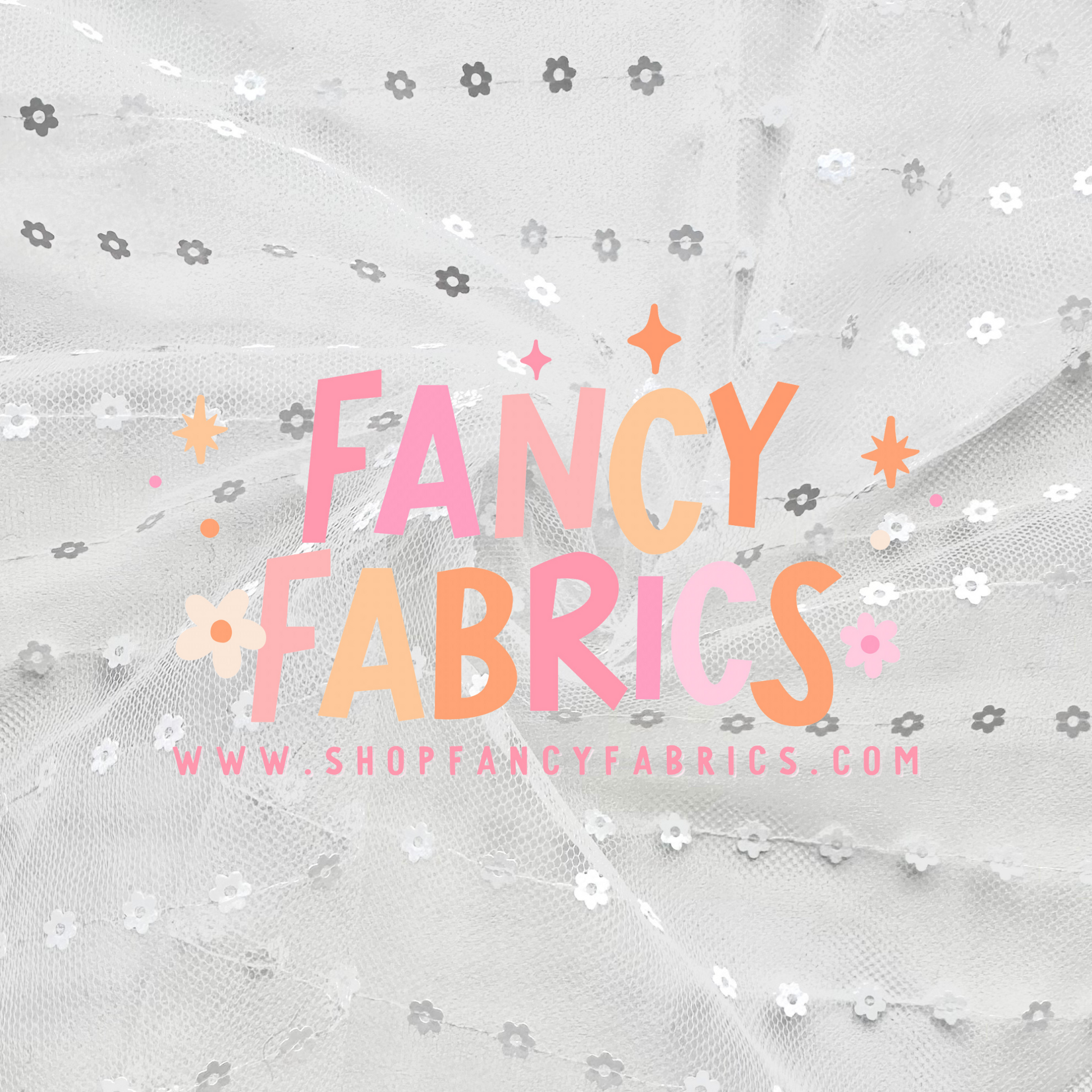 White | Tiny Flower Sequin Mesh | Ready To Ship