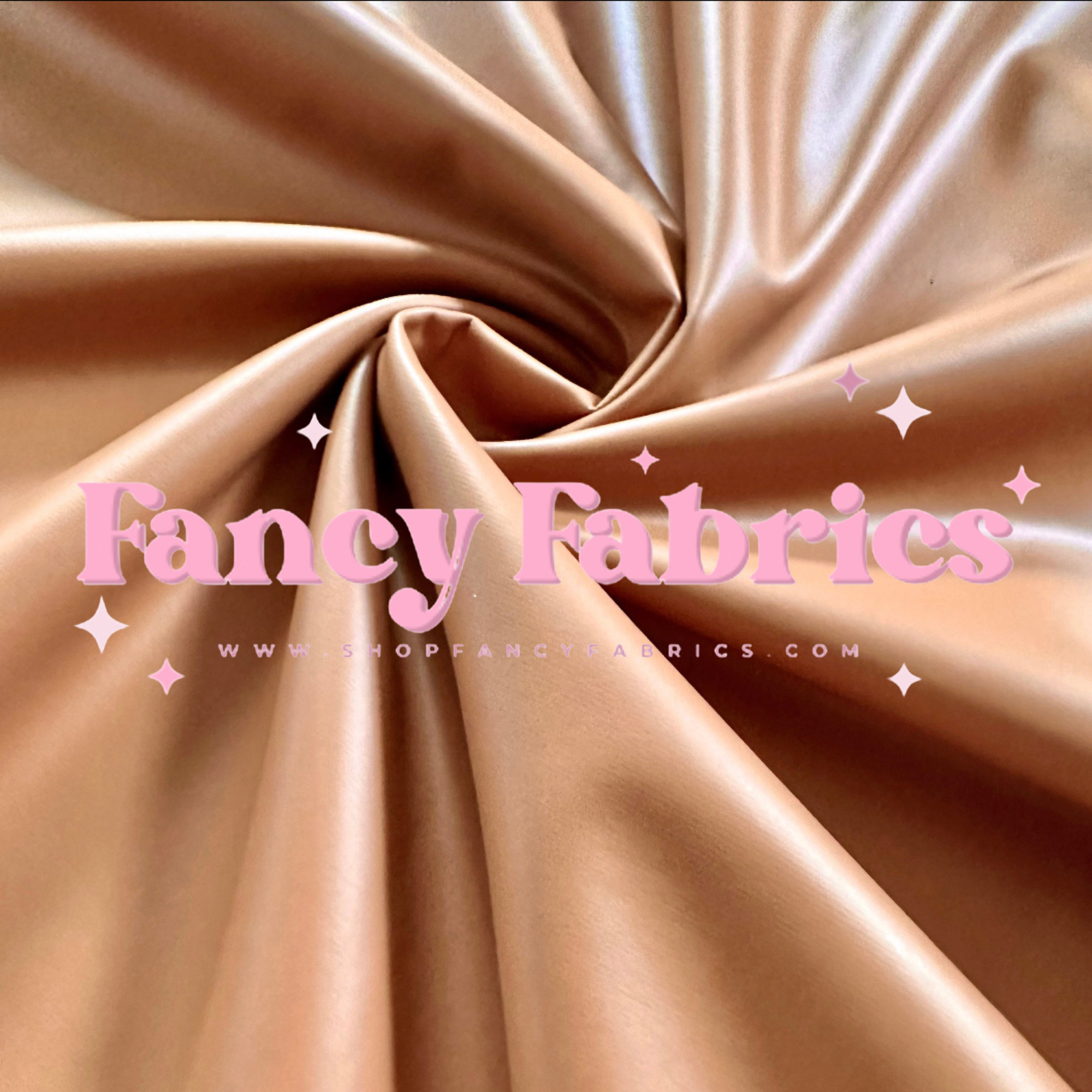 Cognac Pleather Fabric by the Yard and Half Yards