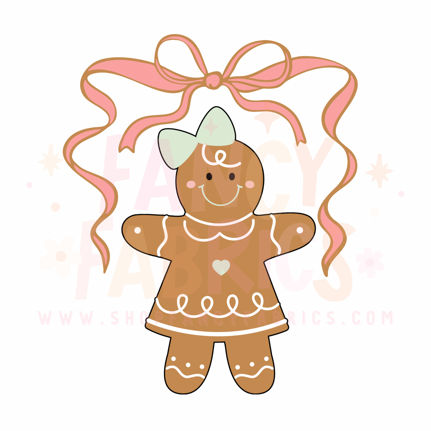 gingerbread bow transfer dtf toddler size christmas
