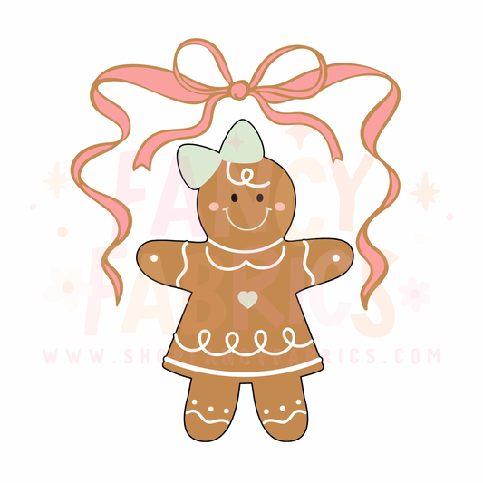 gingerbread bow transfer dtf toddler size christmas