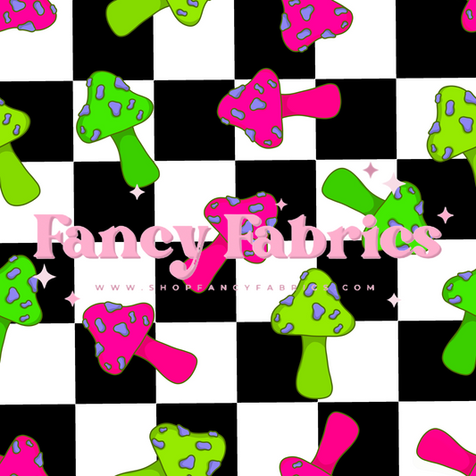 Neon Mushrooms (Black) | PREORDER | By The Yard
