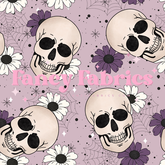 Skulls (Purple) | PREORDER | By The Yard