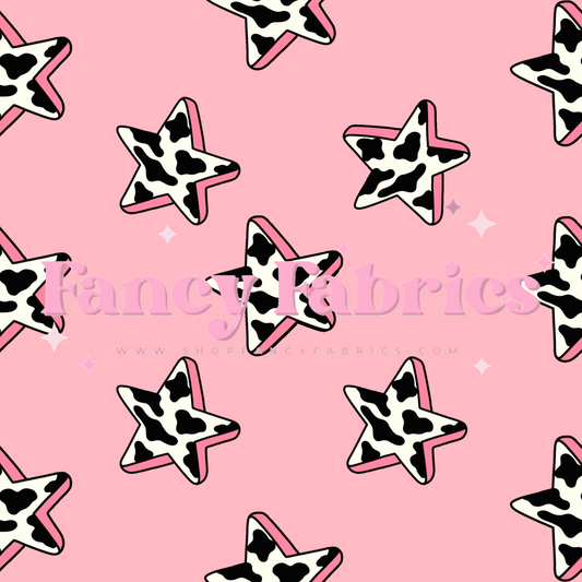 Cow Print Stars | PREORDER | By The Yard