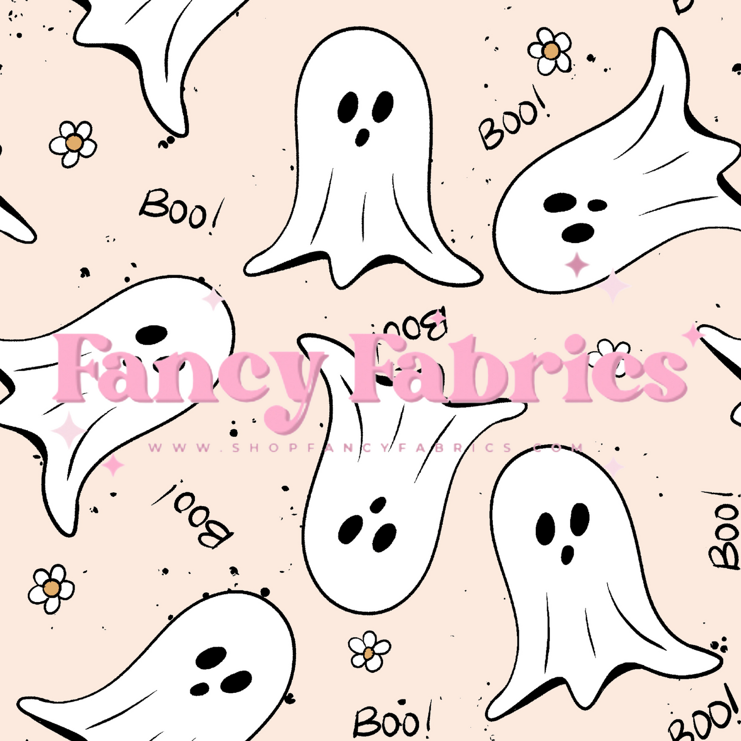 Boo Ghost Daisies | PREORDER | By The Yard