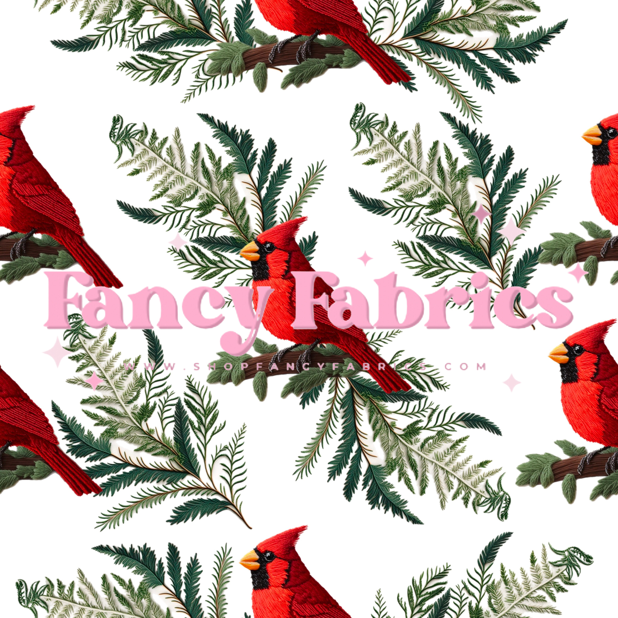 Cardinal Embroidery | PREORDER | By The Yard