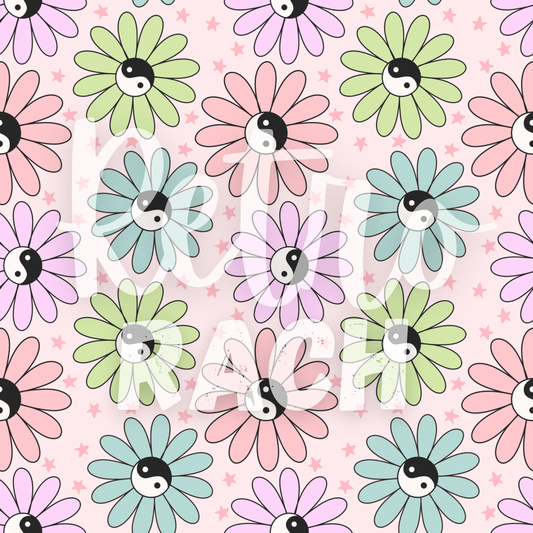 Pastel Yin Yang Daisy | PREORDER | By The Yard