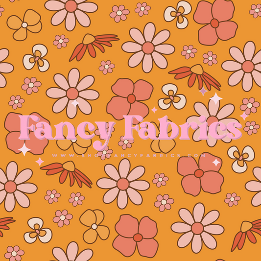 Lauren Liza Designs | Peach Orange Floral | PREORDER | By The Yard