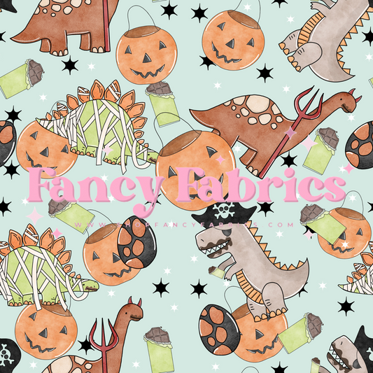 Blue Dinos Trick Or Treaters | PREORDER | By The Yard