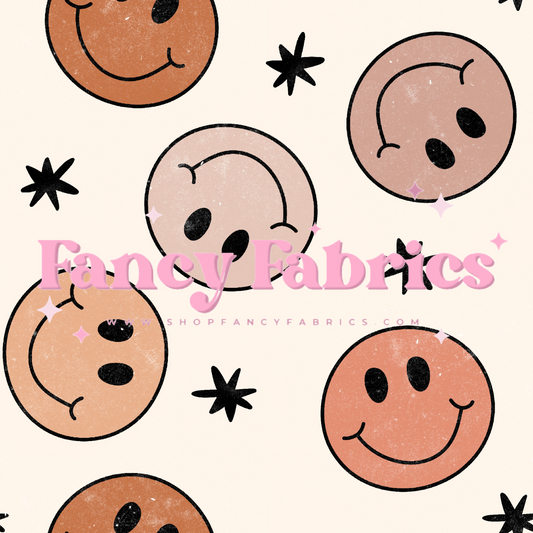 Neutral Smiley Stars | PREORDER | By The Yard