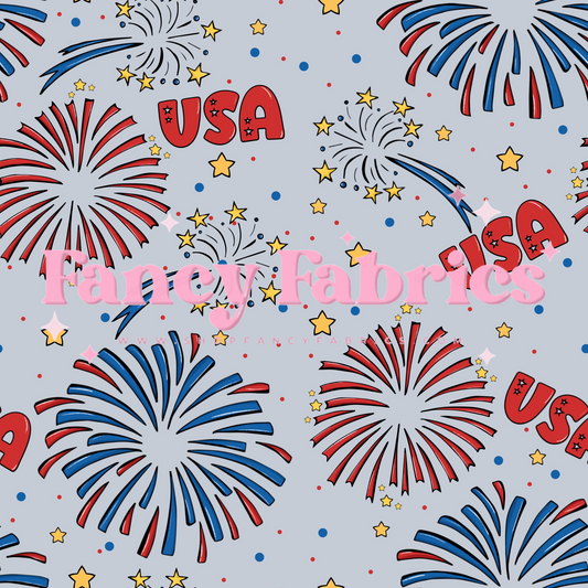 Fireworks (Gray) | PREORDER | By The Yard