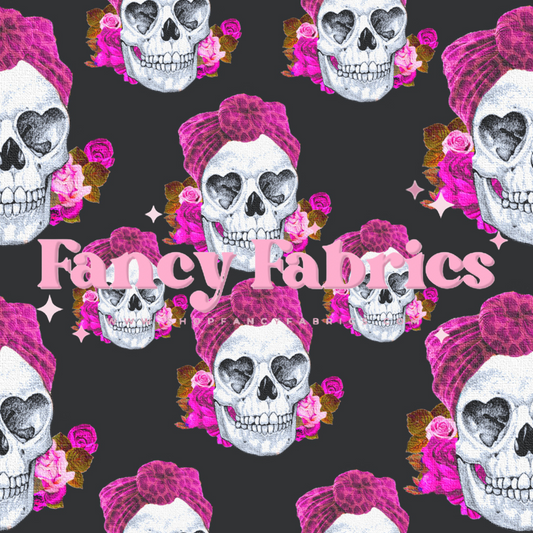 Top Knot Skulls | PREORDER | By The Yard