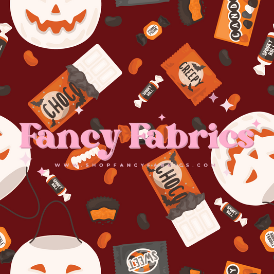 Halloween Candy (Maroon) | PREORDER | By The Yard