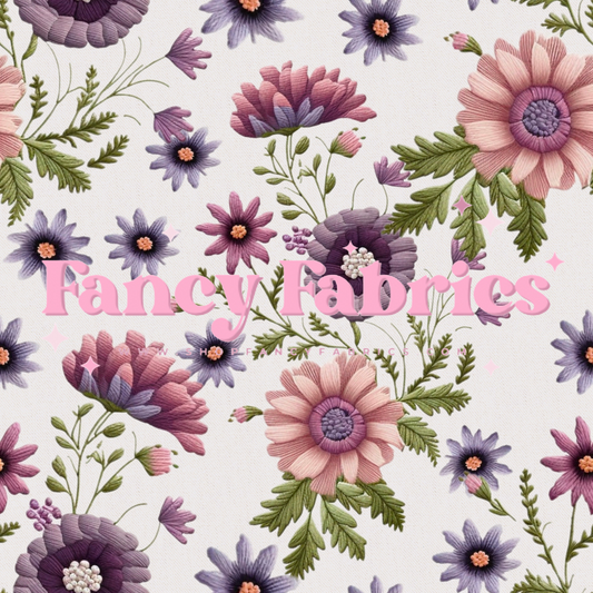 Pink & Purple Embroidery | PREORDER | By The Yard