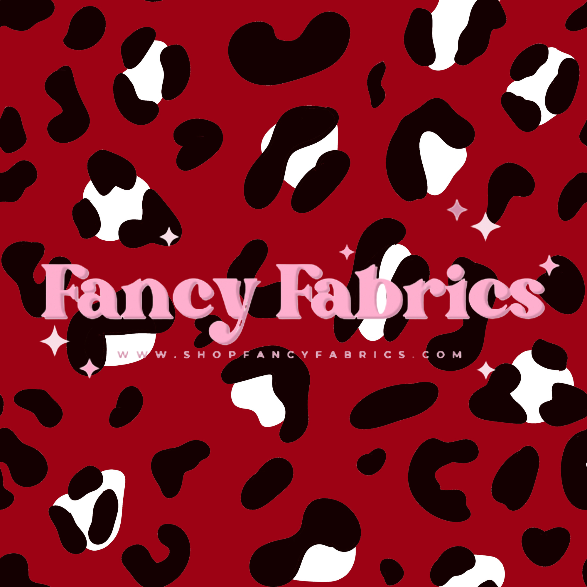 Dark Red Leopard | PREORDER | By The Yard