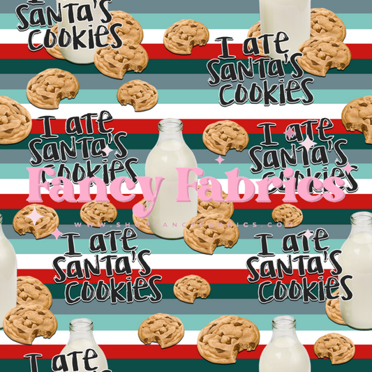 I Ate Santa's Cookies (Stripes) | PREORDER | By The Yard