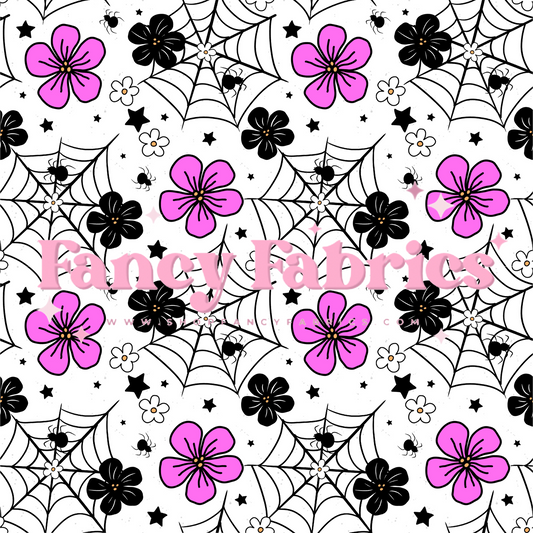 Spiderweb Floral (Pink) | PREORDER | By The Yard