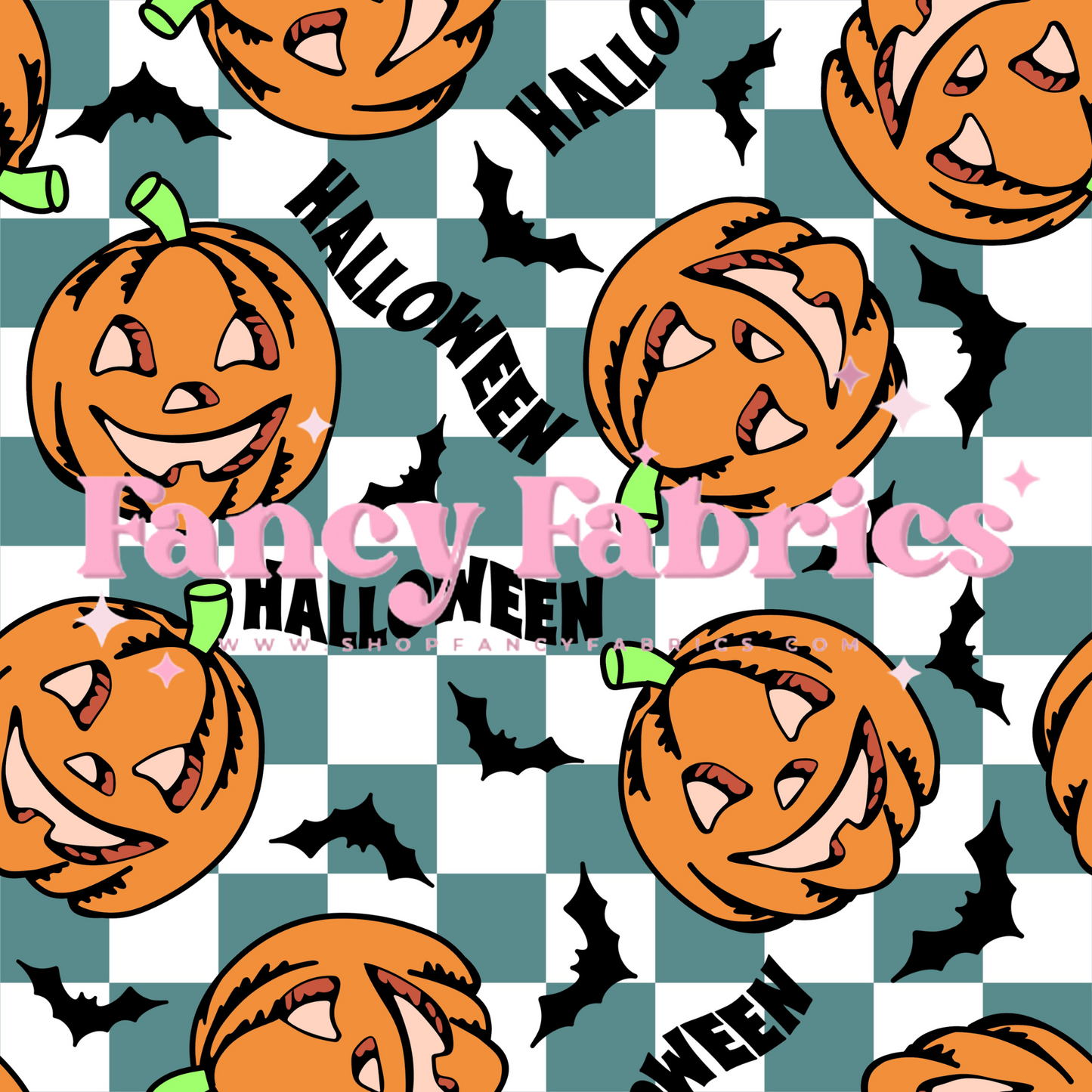 Pumpkin Halloween Checkers | PREORDER | By The Yard