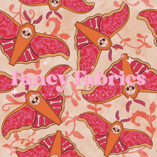 Pink Coffin Moths | PREORDER | By The Yard