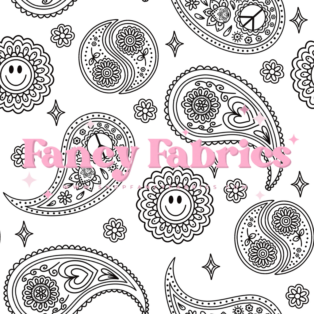 Lauren Liza Designs | Paisley White | PREORDER | By The Yard