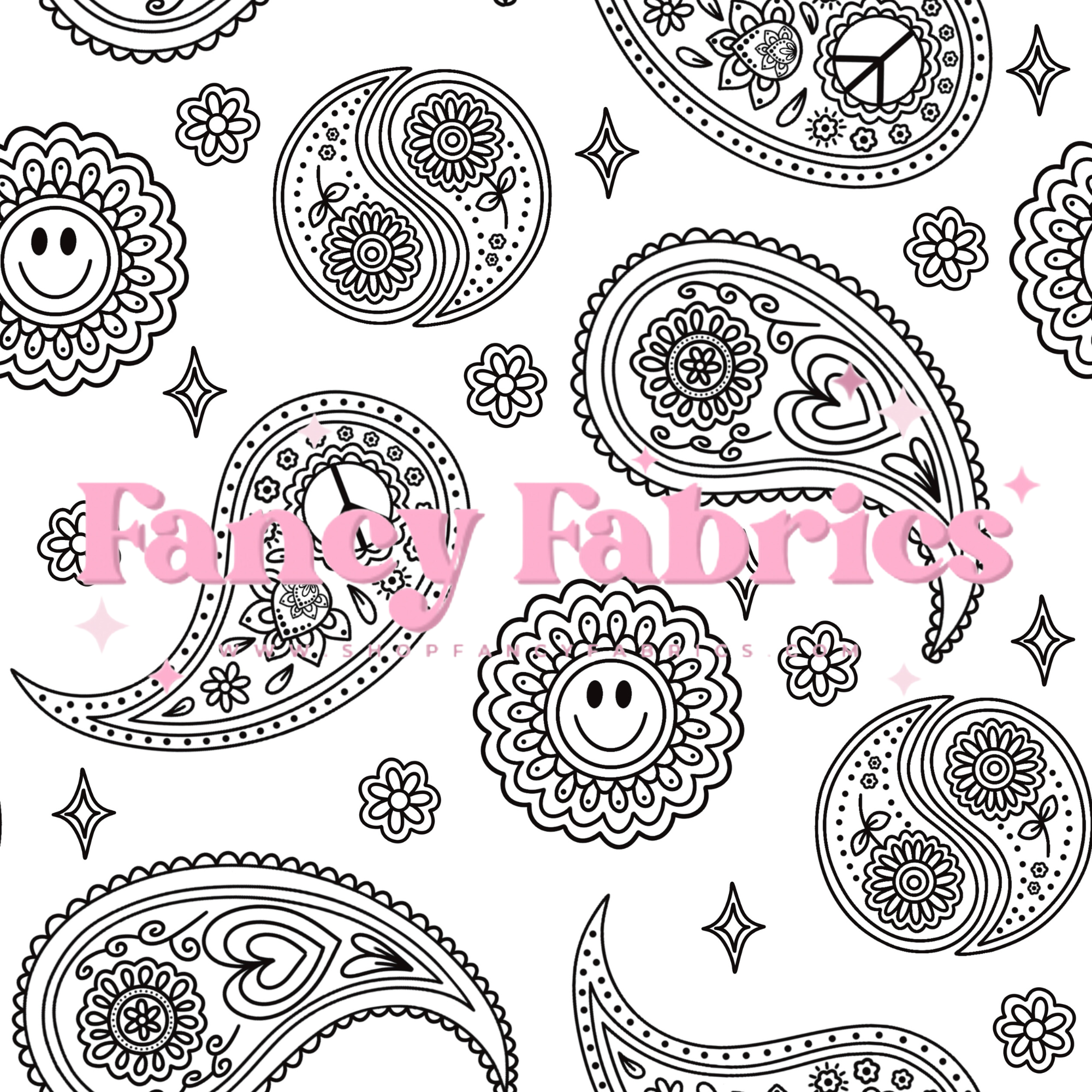 Lauren Liza Designs | Paisley White | PREORDER | By The Yard