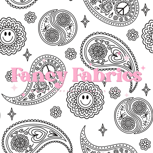 Lauren Liza Designs | Paisley White | PREORDER | By The Yard