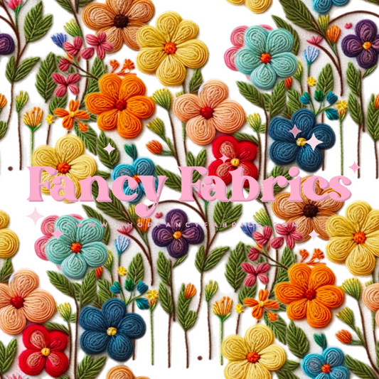 Rainbow Floral Embroidery | PREORDER | By The Yard