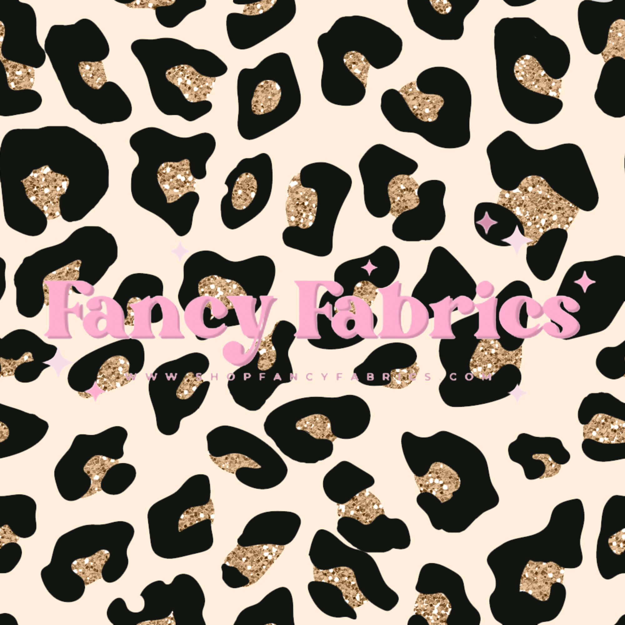 Gold Glitter Leopard | PREORDER | By The Yard