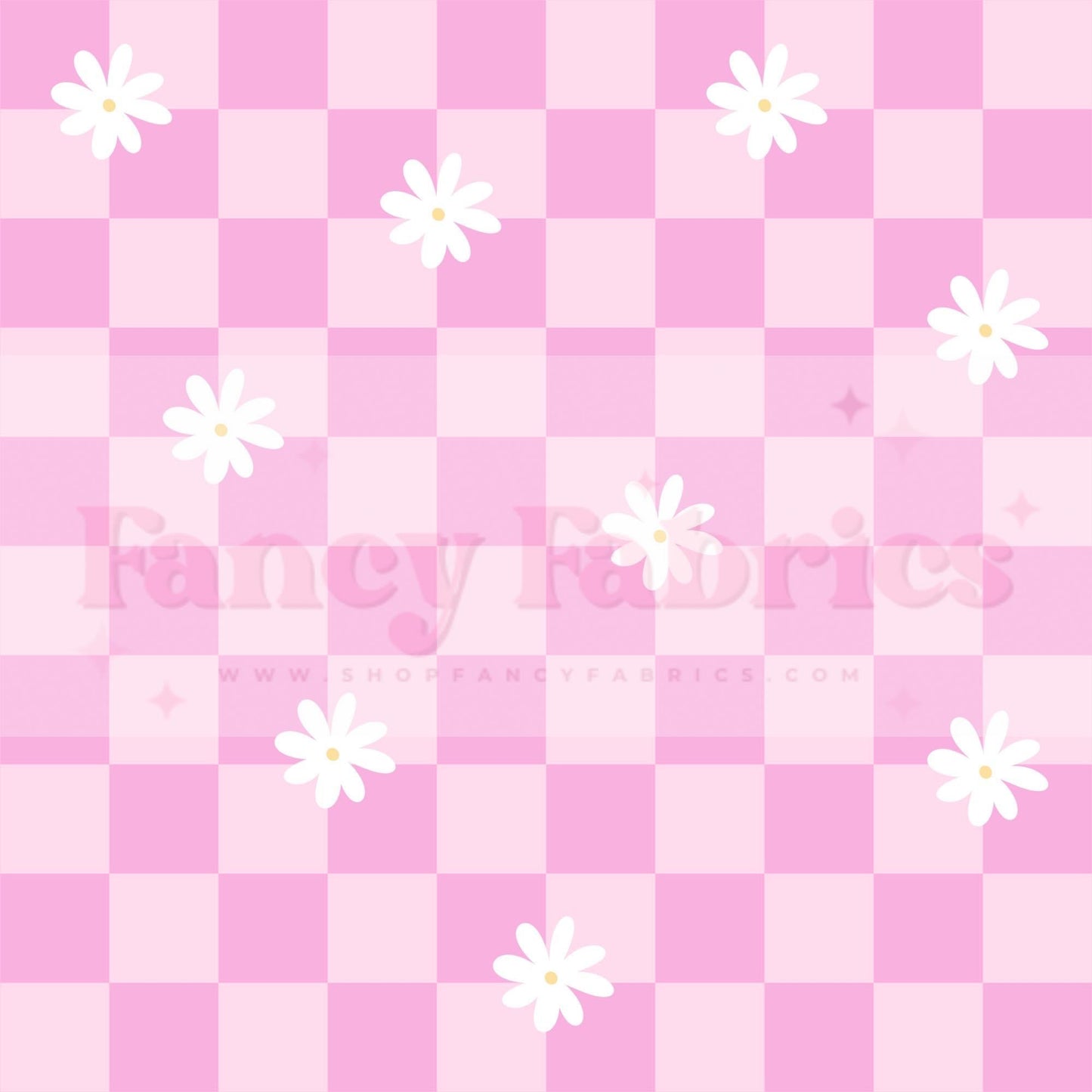 Pink Floral Checkers | PREORDER | By The Yard