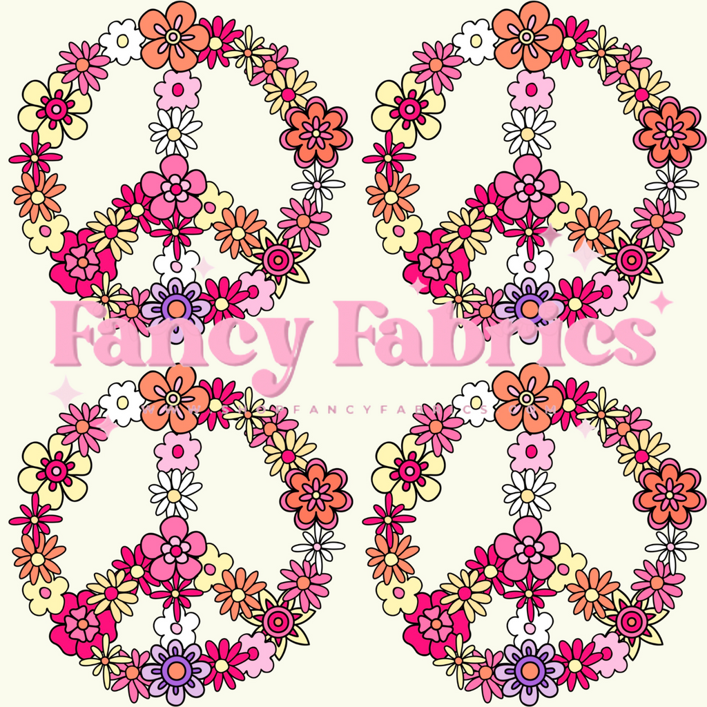 Creative Graphics | Peace Sign Flowers | PREORDER | By The Yard