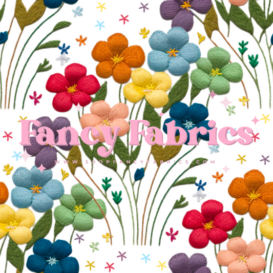 Rainbow Bouquet Embroidery | PREORDER | By The Yard
