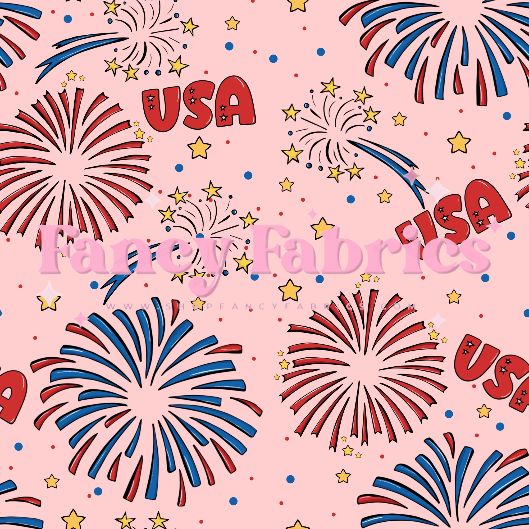 Fireworks (Red) | PREORDER | By The Yard