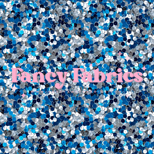 Blue Silver Sequins | PREORDER | By The Yard
