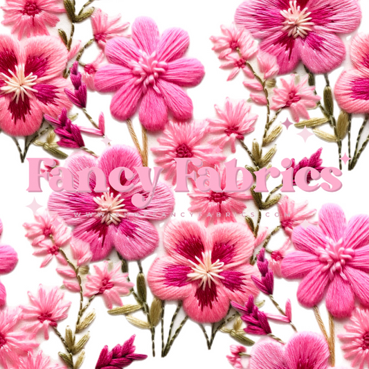 Hot Pink Embroidery | PREORDER | By The Yard