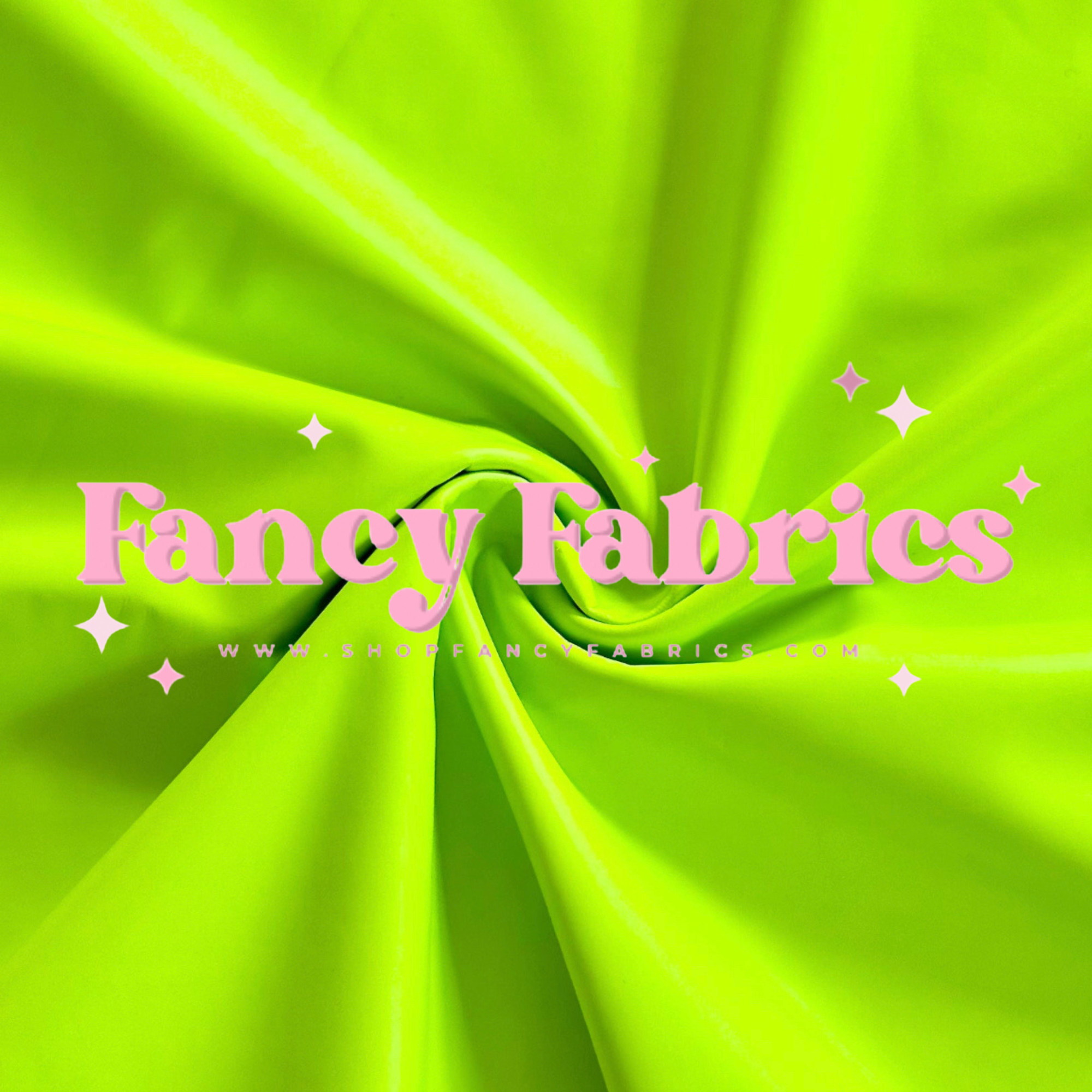 Neon Yellow Pleather Fabric by the Yard and Half Yards