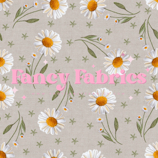 Daisy Embroidery | PREORDER | By The Yard