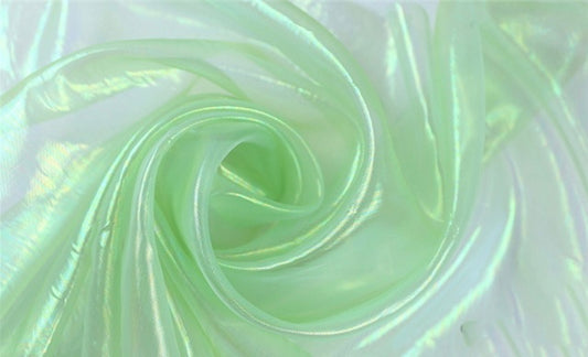 light green organza mesh ready to ship fabric