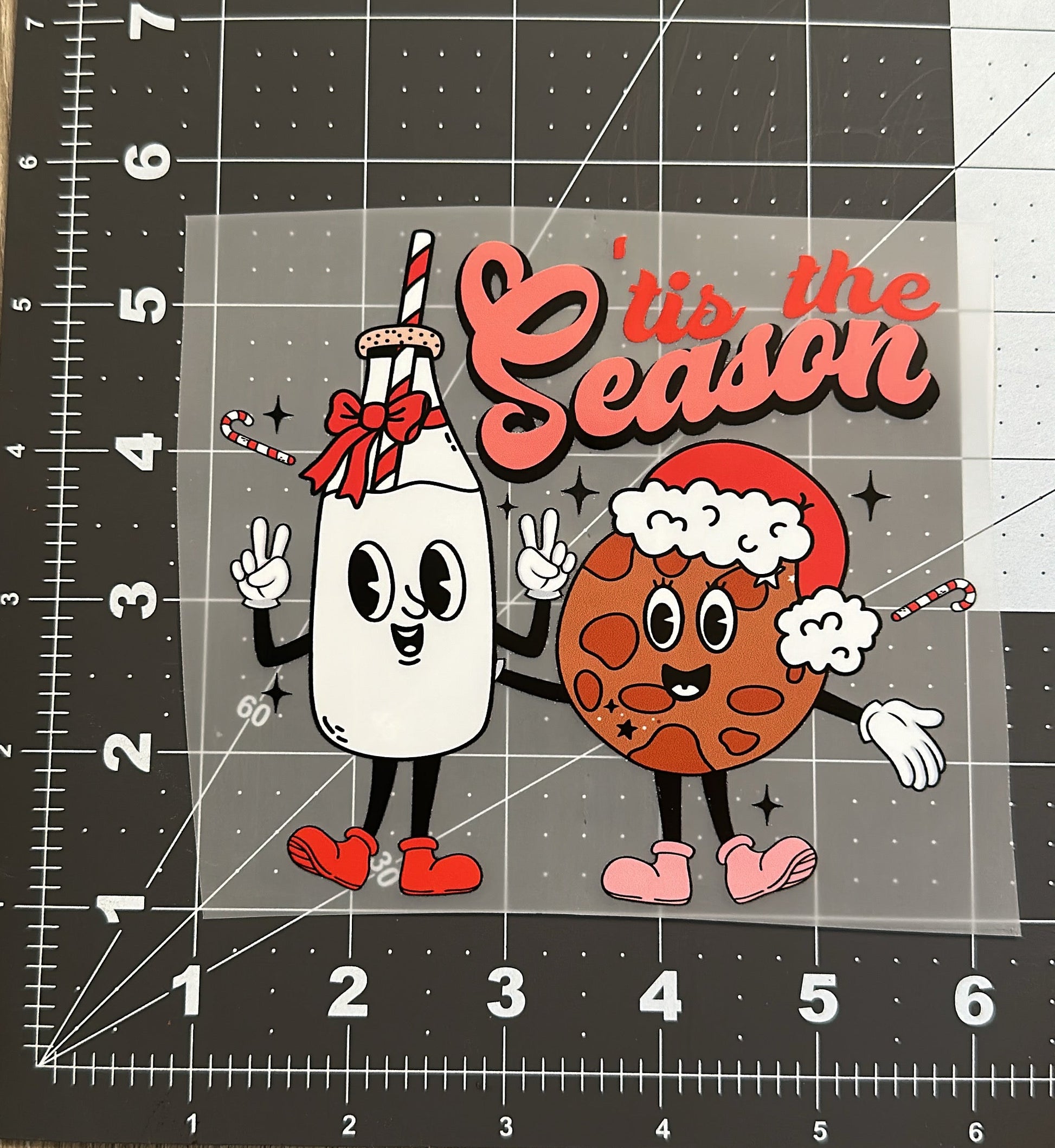 milk and cookies dtf transfer christmas