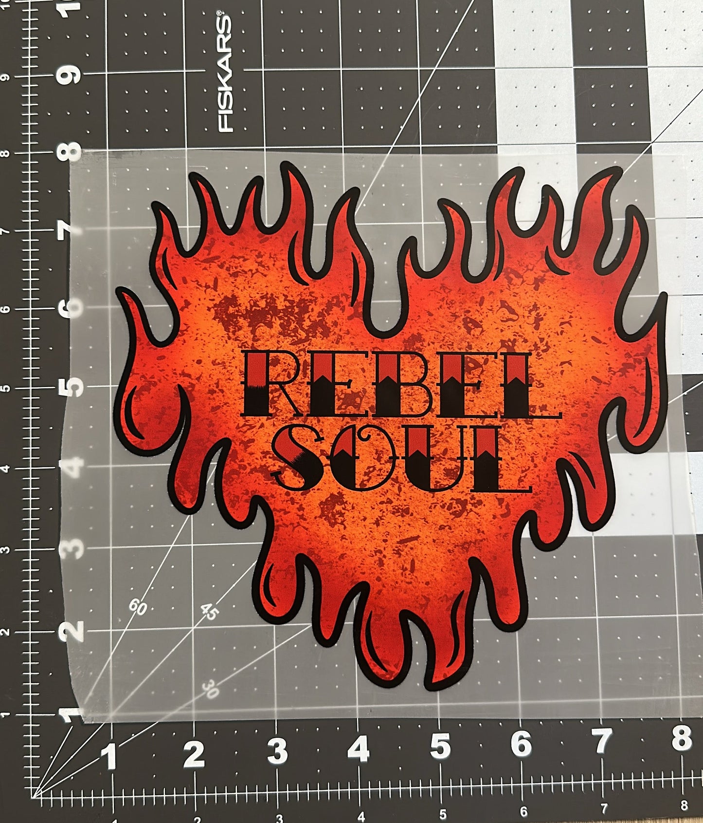 rebel soul dtf transfer burning heart