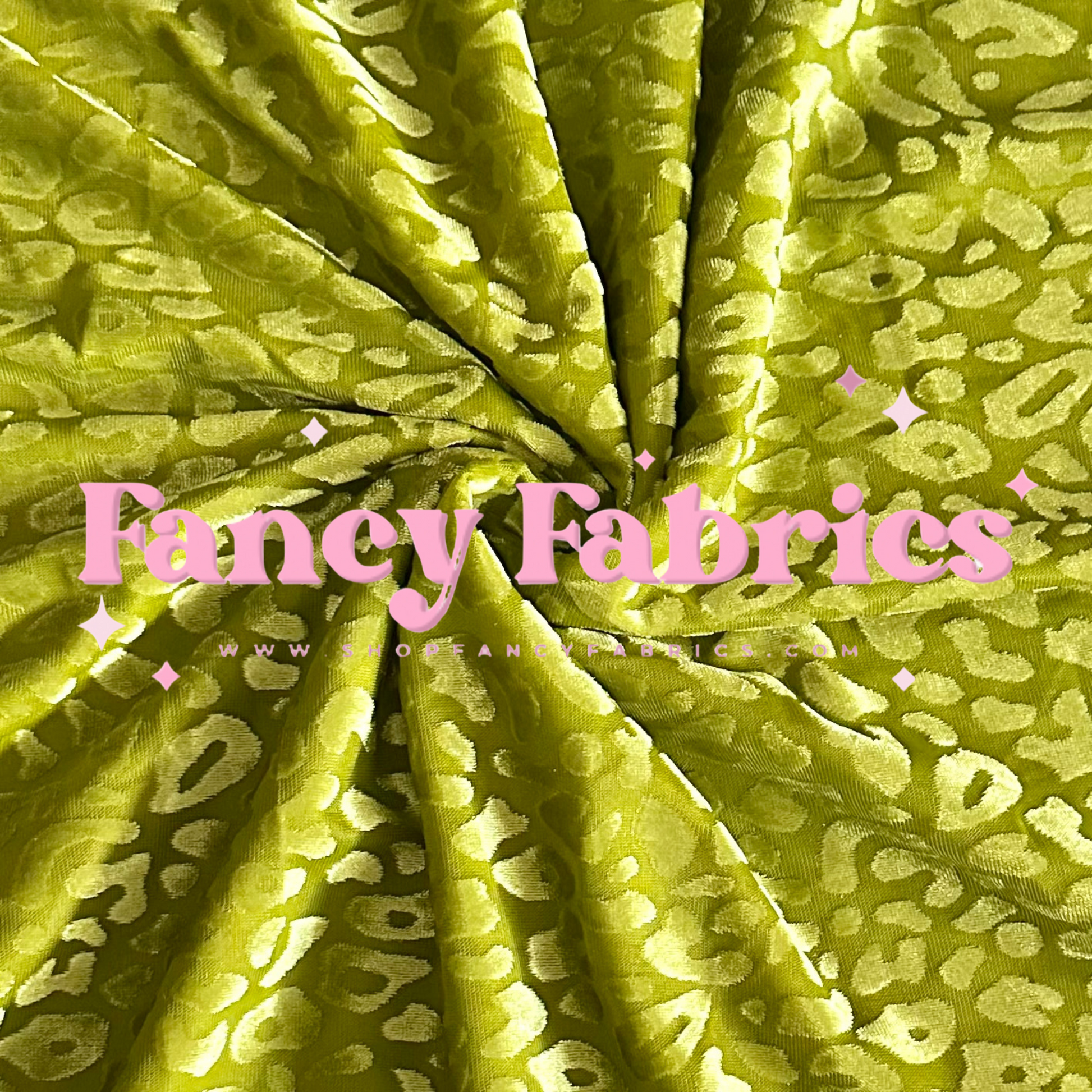 vintage green flocked leopard mesh