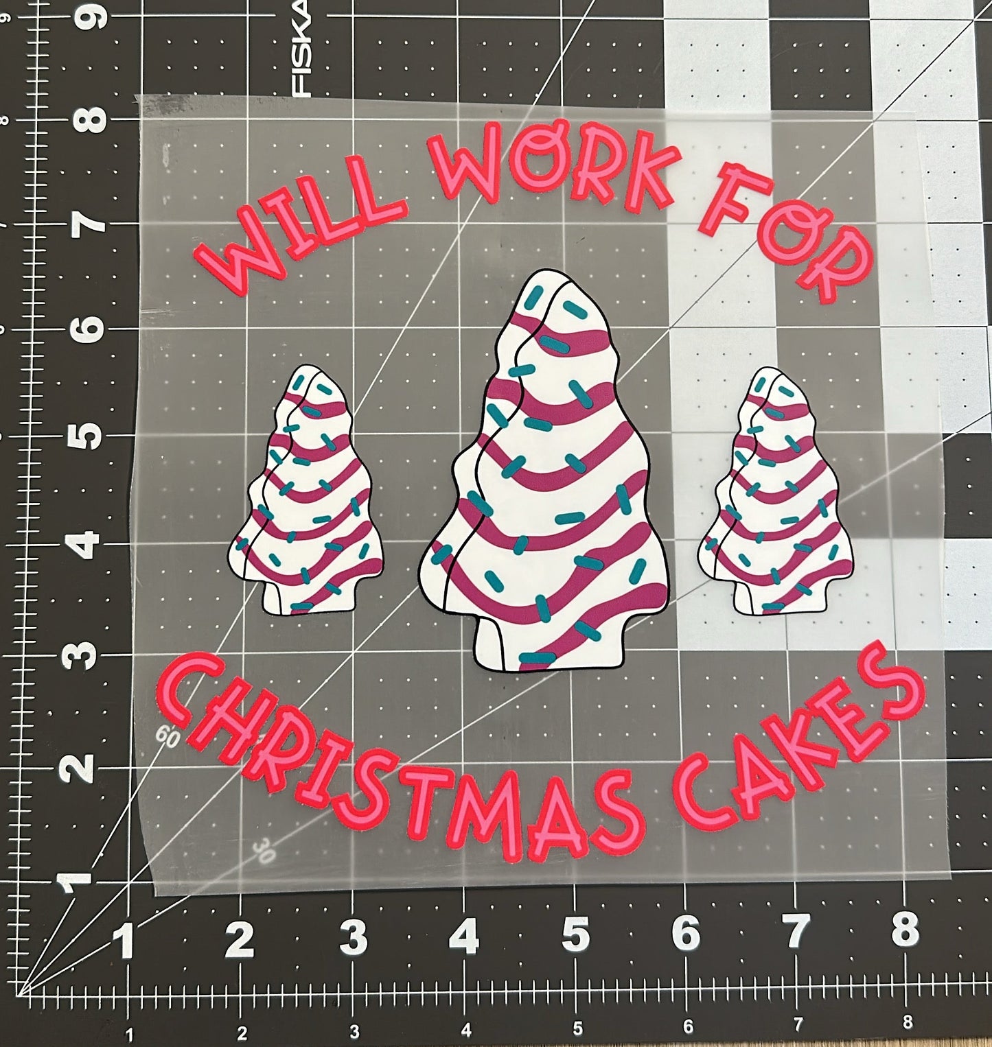 christmas cake dtf transfer child size