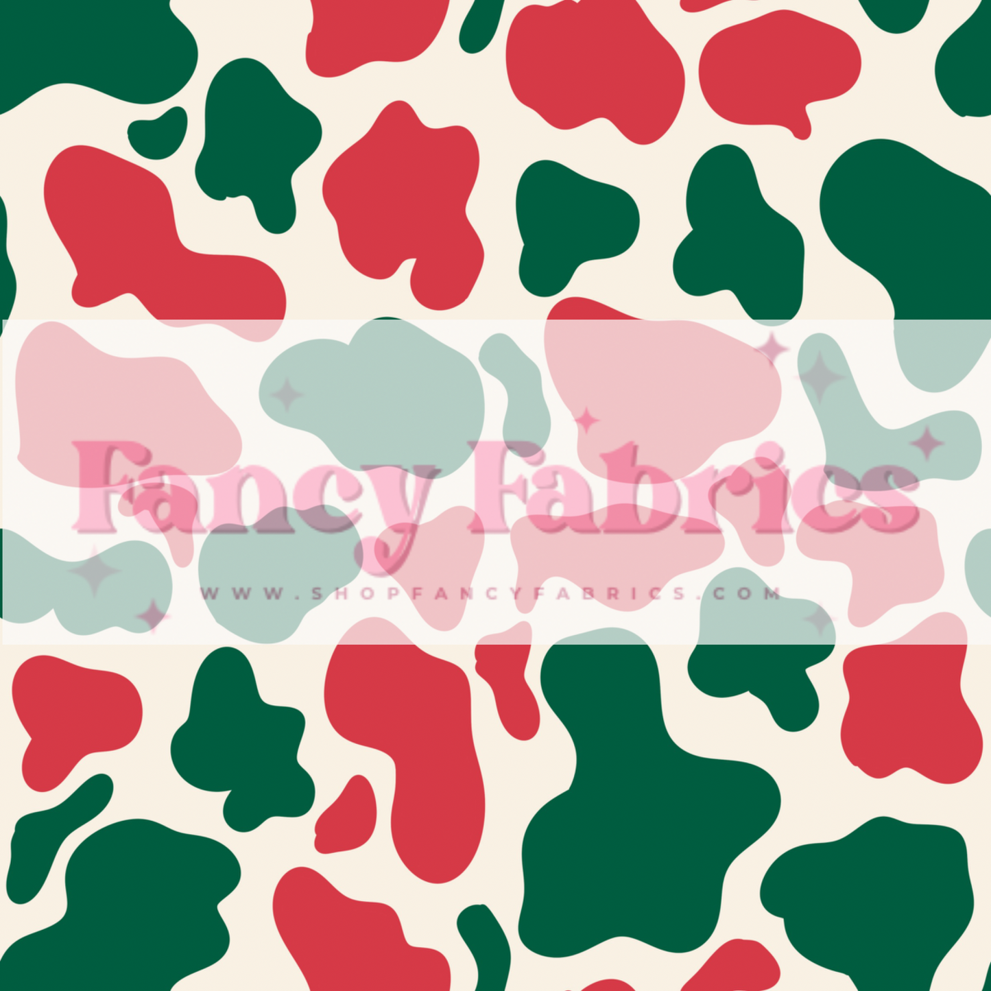 Red + Green Cow Print | PREORDER | By The Yard