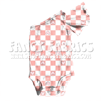 Light Pink V-Day Checkers | PREORDER | By The Yard